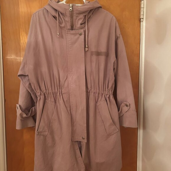 Manteau parka mauve à capuche - Purple hooded parka coat - Picture 4 of 4